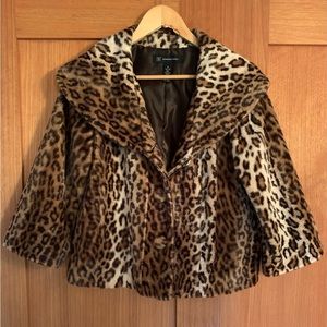 INC International Concepts Faux Fur Leopard Jacket